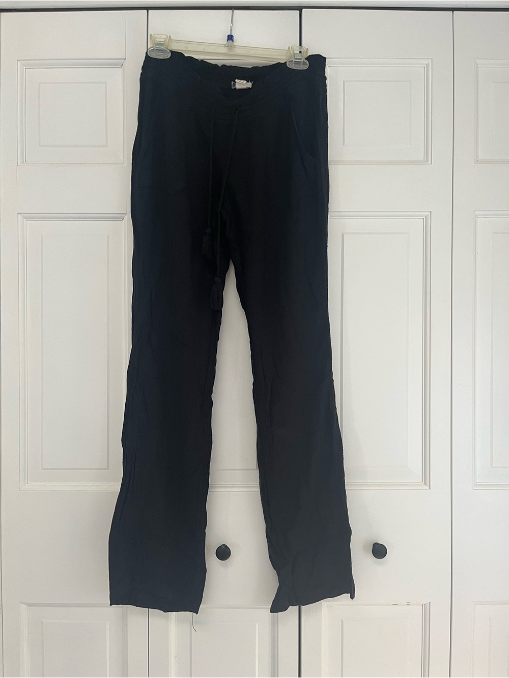 Roxy Black Drawstring Wide Leg Lounge Pants Size Medium